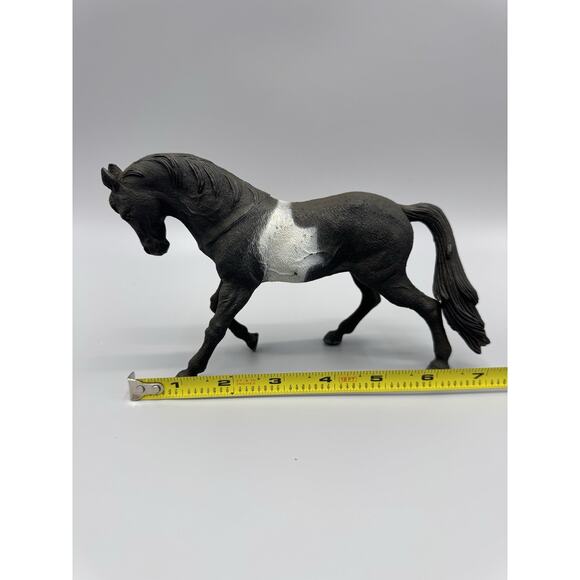 Vintage Hard Plastic Black & White Horse Stallion Figure 6 Inch - Picture 7 of 7